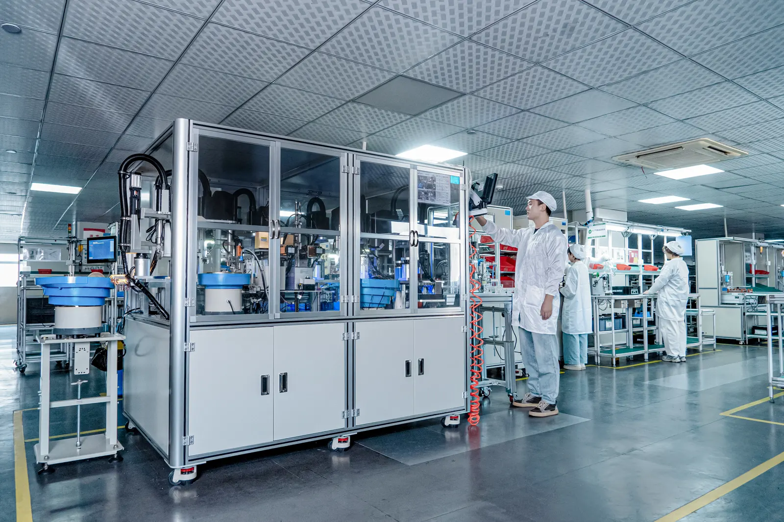 Precision air supply equipment station — production facility scene shared by our supply partner