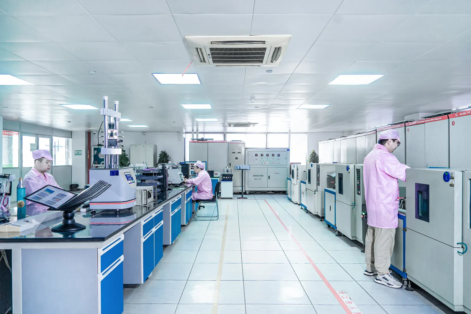 Quality control laboratory with test chambers — production facility scene shared by our supply partner