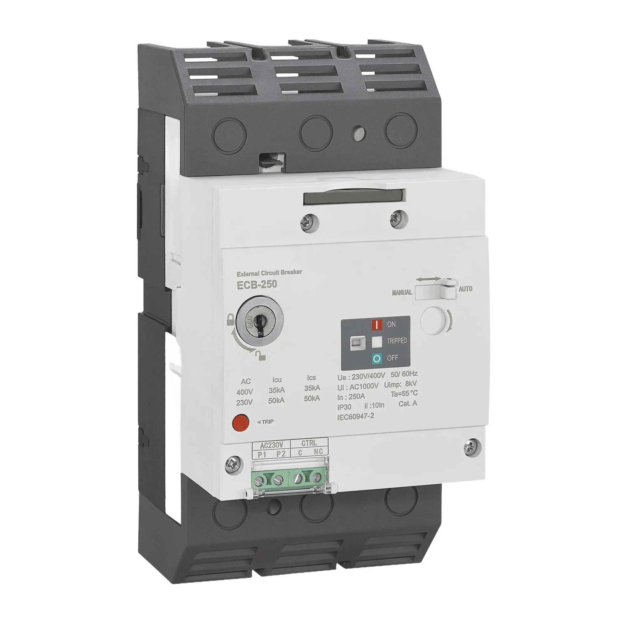 NY Specialty — request a quote ECB-250 Prepayment MCCB — NY Specialty molded case circuit breaker from a China supplier, datasheet and outline drawings available