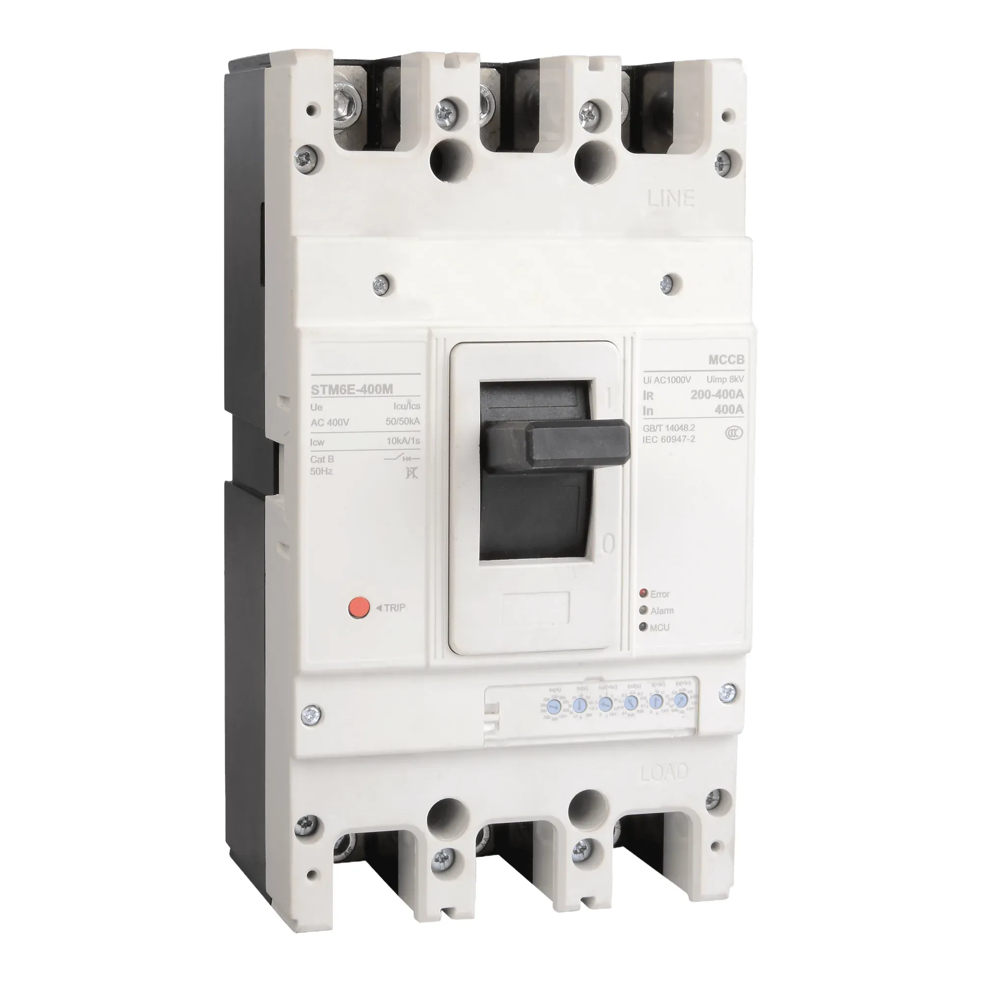 STM6E Electronic MCCB — NY STM6 molded case circuit breaker from a China supplier, datasheet and outline drawings available