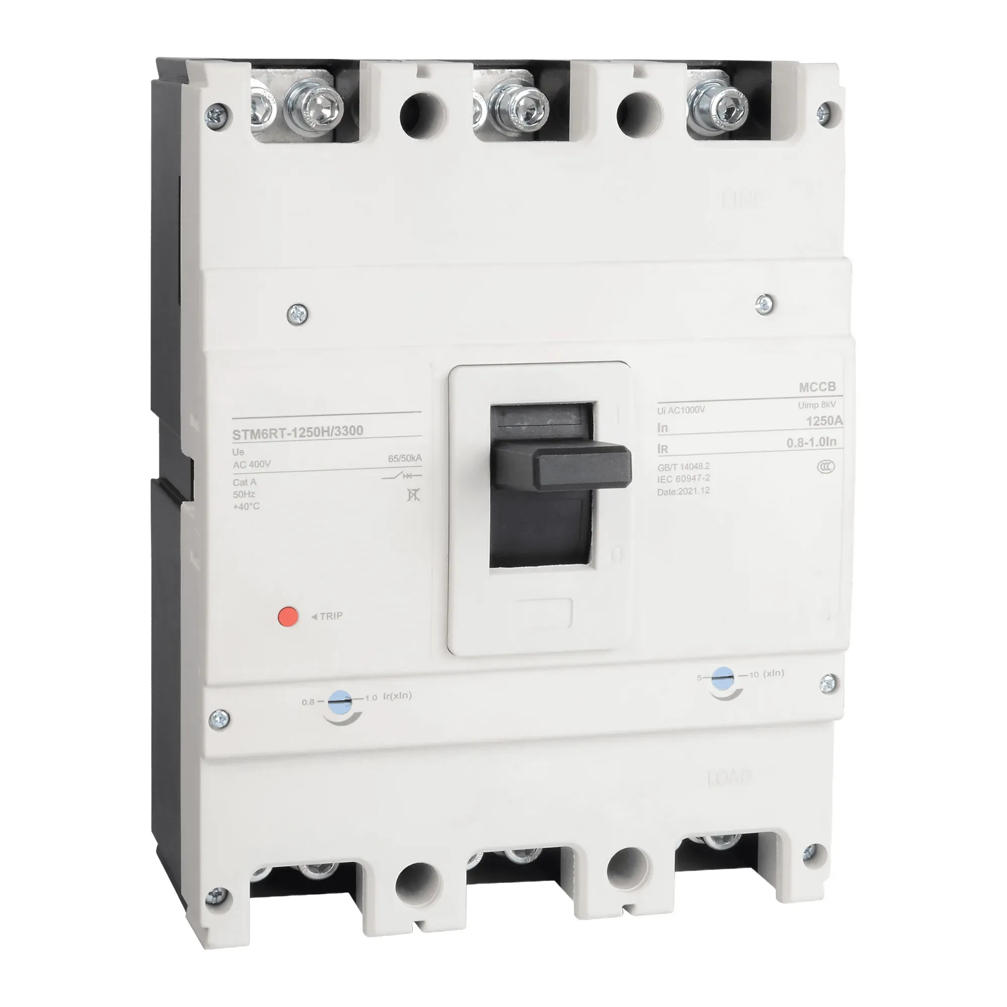STMRT-1250 Dual-Adjustable MCCB — NY STM6 molded case circuit breaker from a China supplier, datasheet and outline drawings available